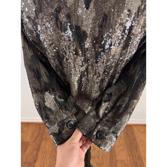 B45 Zadig & Voltaire Sequined Camou Jacket Women XS - Picture 9 of 12